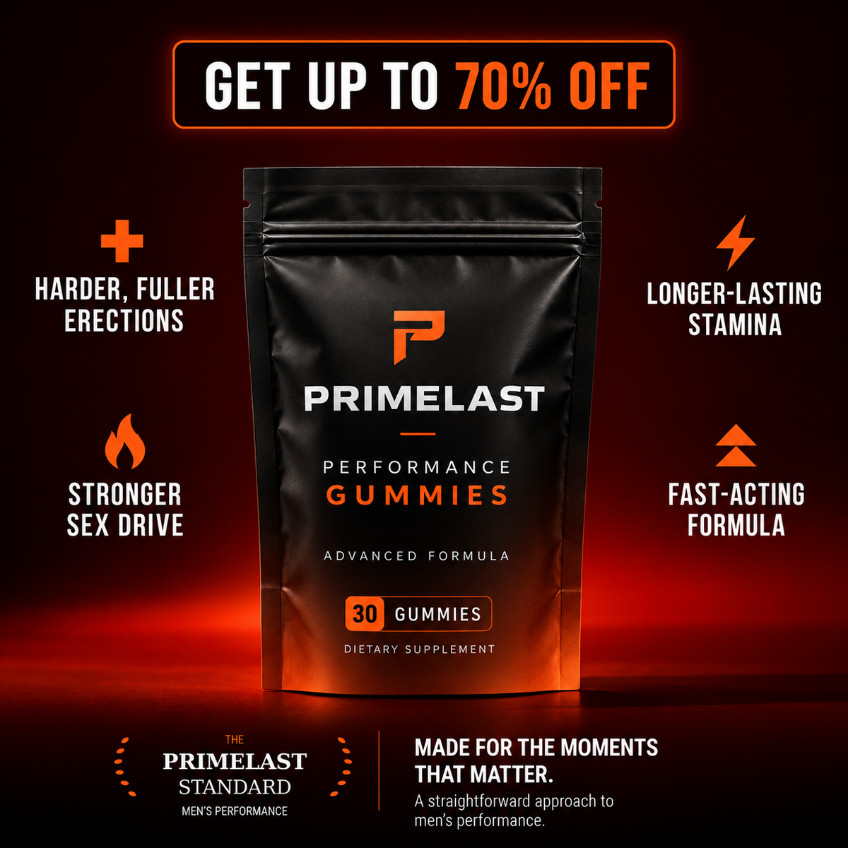 PRIMELAST Performance Gummies — 30 gummies per pouch